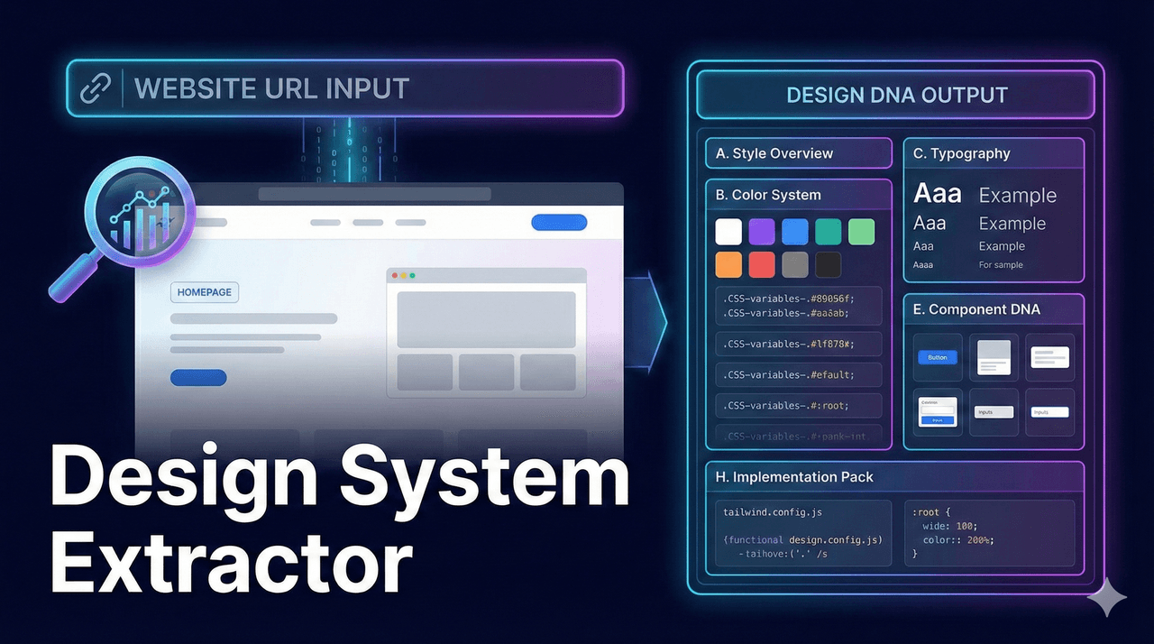 Prompt: Prompt AI chuyên gia UX/UI tự động trích xuất Design DNA từ URL