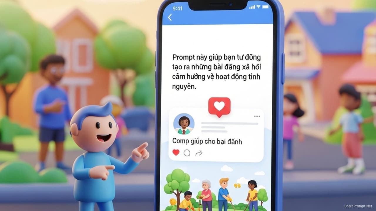 Prompt: Prompt tạo bài đăng tình nguyện thu hút và truyền cảm hứng